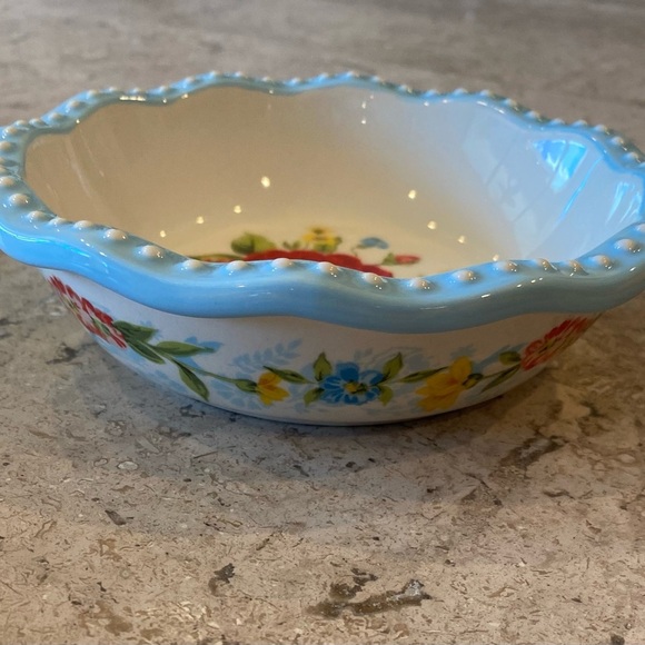 Pioneer Woman  Sweet Rose 5.75  Inch Mini Ceramic Pie Dish - Picture 3 of 7